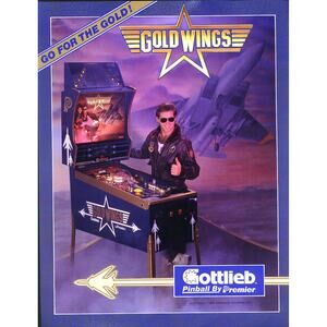 Gold Wings Pinball Flyer Original NOS Jets Airplanes Vintage Retro Game Art